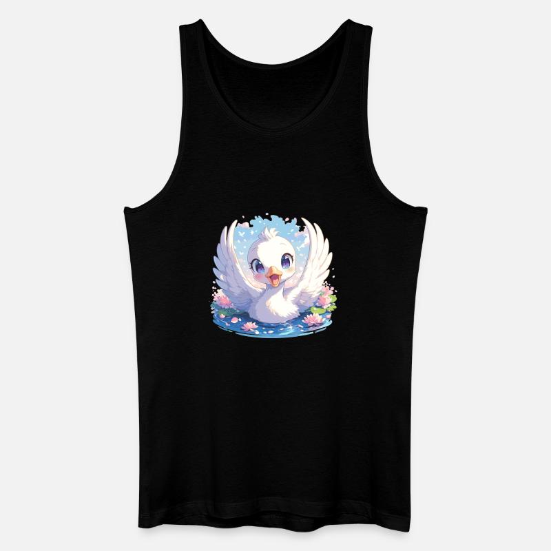 Schwäne Schwan - Männer Bio Tank Top - Schwarz