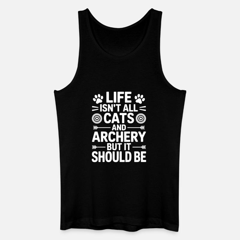 Bogenschießen Spruch Katzen Bogenschießen Geschenk - Männer Bio Tank Top - Schwarz