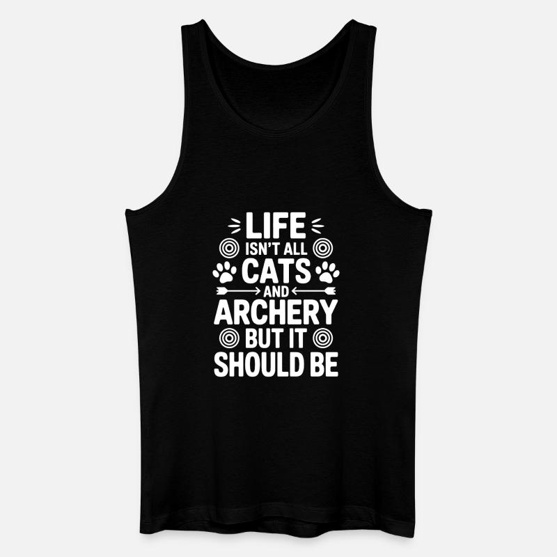 Bogenschießen Spruch Katzen Bogenschießen Geschenk - Männer Bio Tank Top - Schwarz