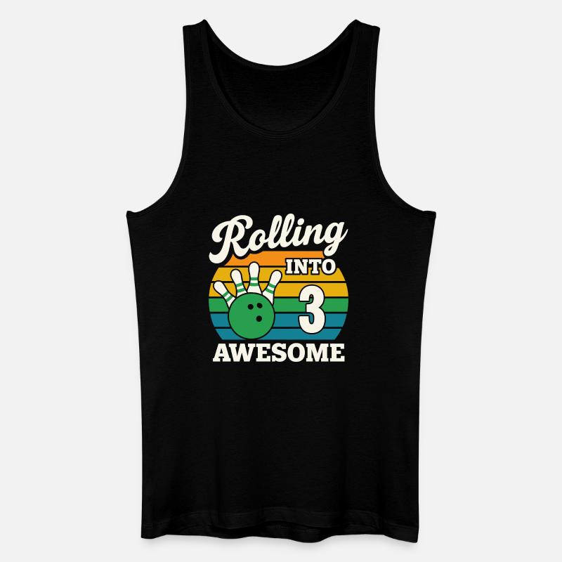 Rolling Into 3 Birthday Design - Männer Bio Tank Top - Schwarz