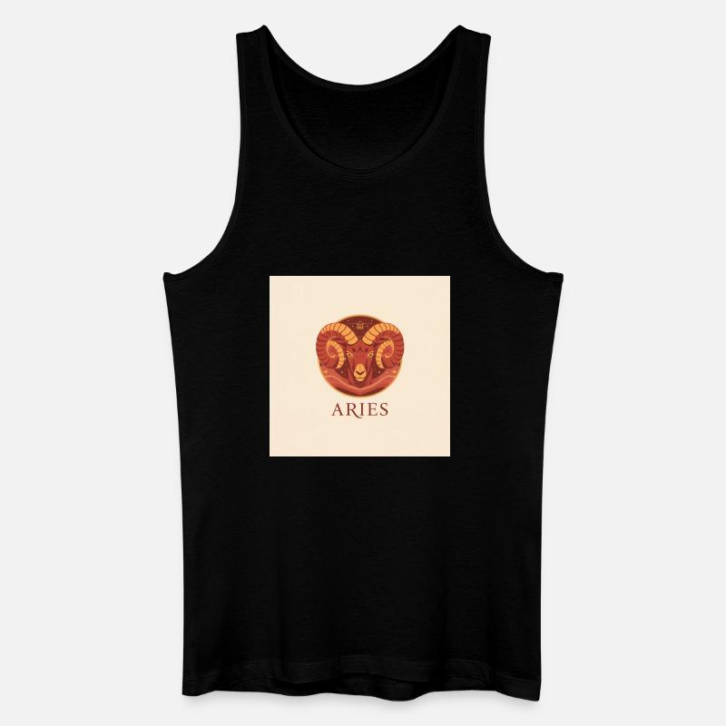 Tierkreiszeichen Design Widder mit Widderkopf - Männer Bio Tank Top - Schwarz