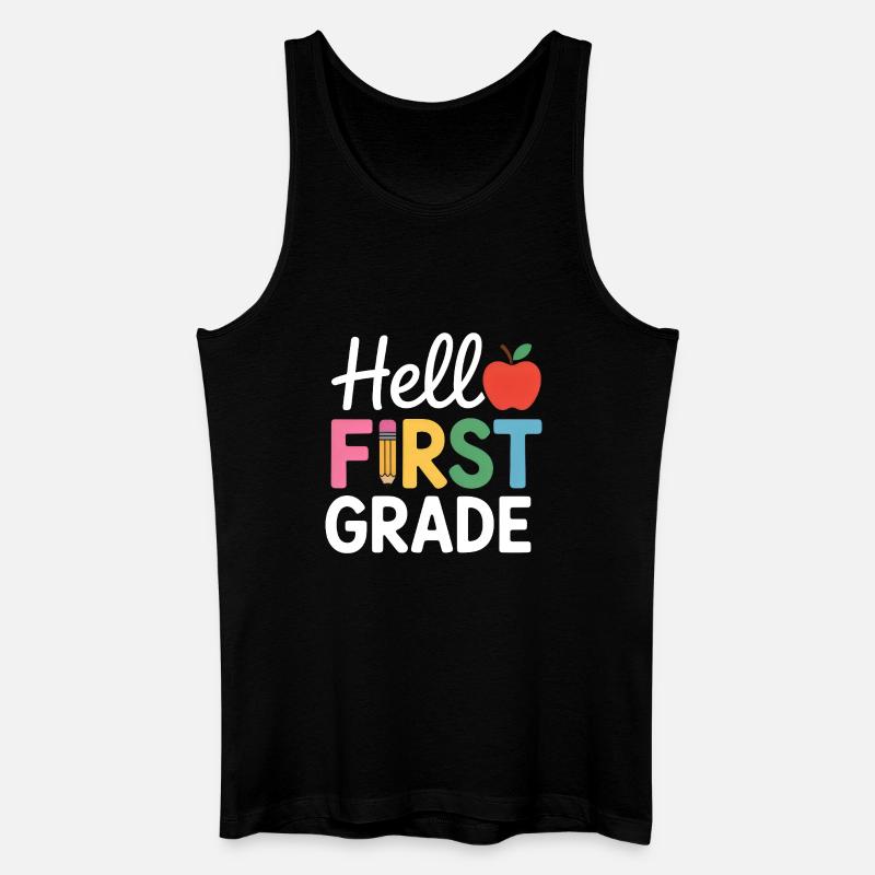 Hello First Grade Back To School - Männer Bio Tank Top - Schwarz