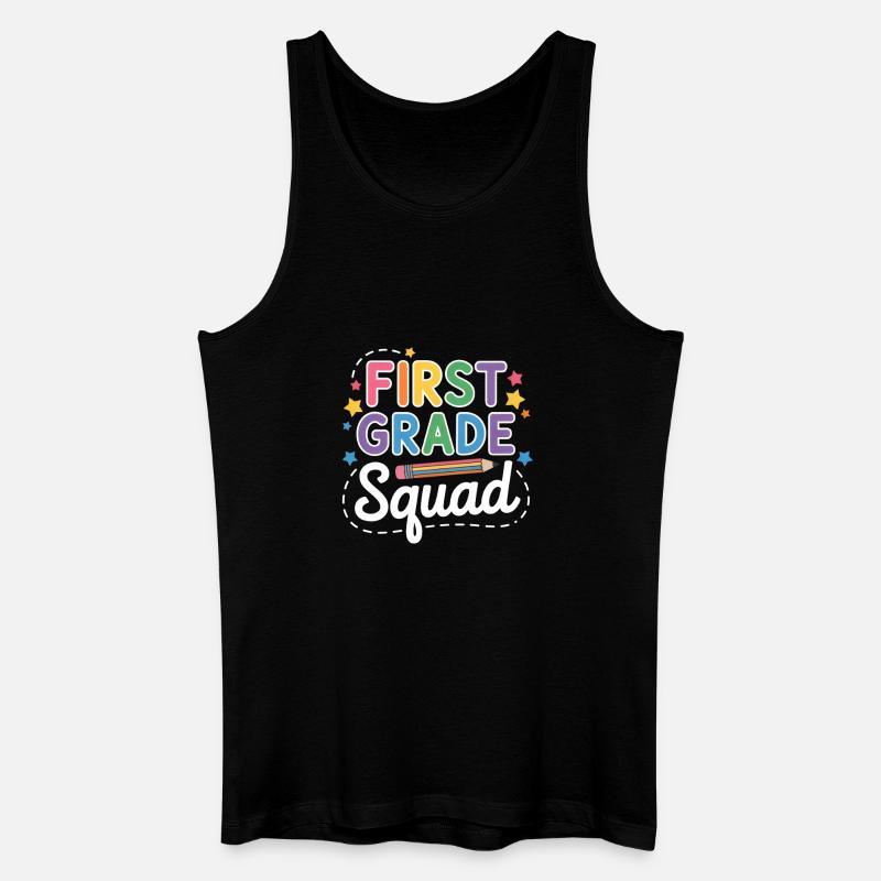First Grade Squad Back To School - Männer Bio Tank Top - Schwarz
