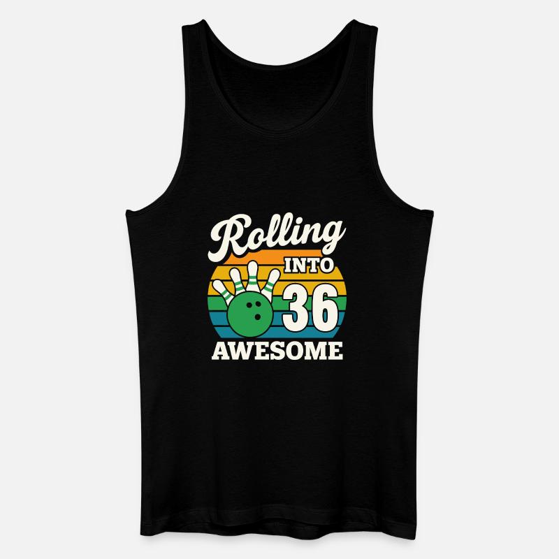 Rétro Bowling 36e anniversaire Graphique - Débardeur bio Homme - noir