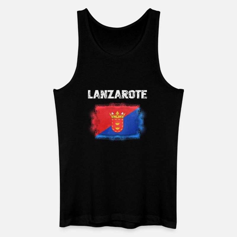 Lanzarote Flagge mit Wappen - Männer Bio Tank Top - Schwarz