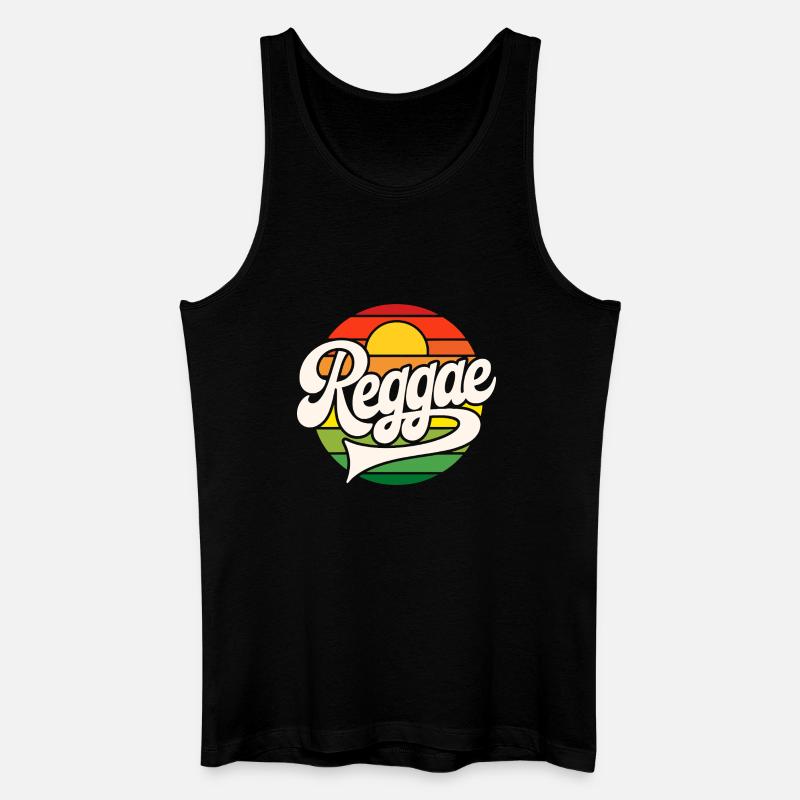 Reggae Rétro Coucher de Soleil - Débardeur bio Homme - noir