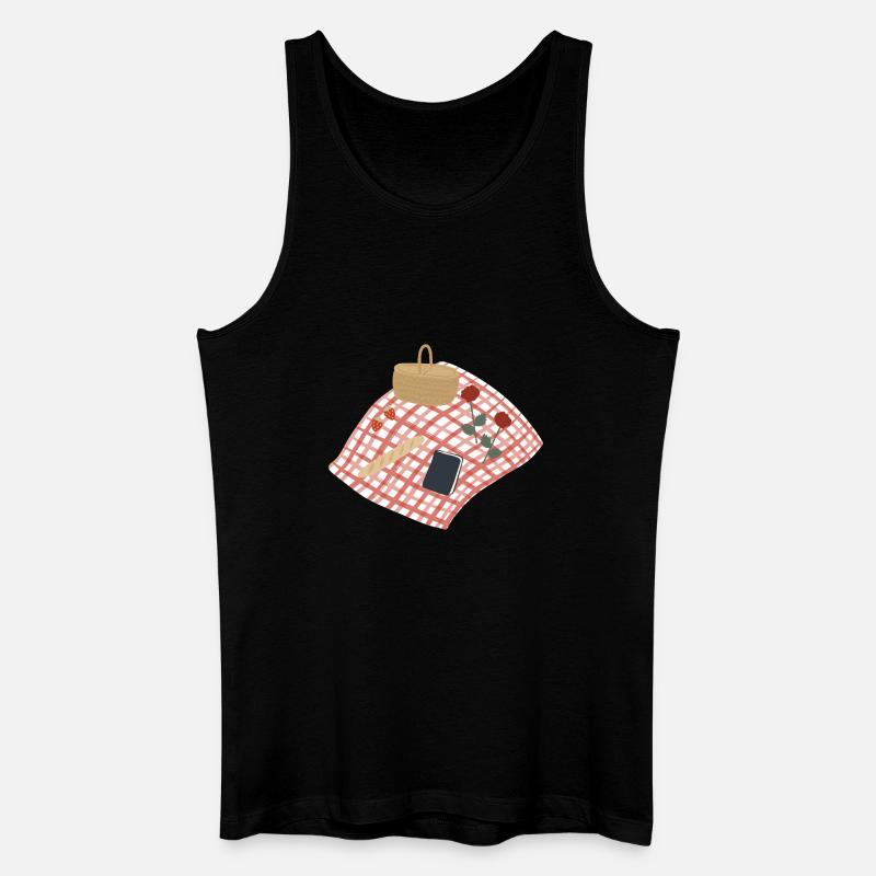 Rustikale Picknickszene Illustration - Männer Bio Tank Top - Schwarz