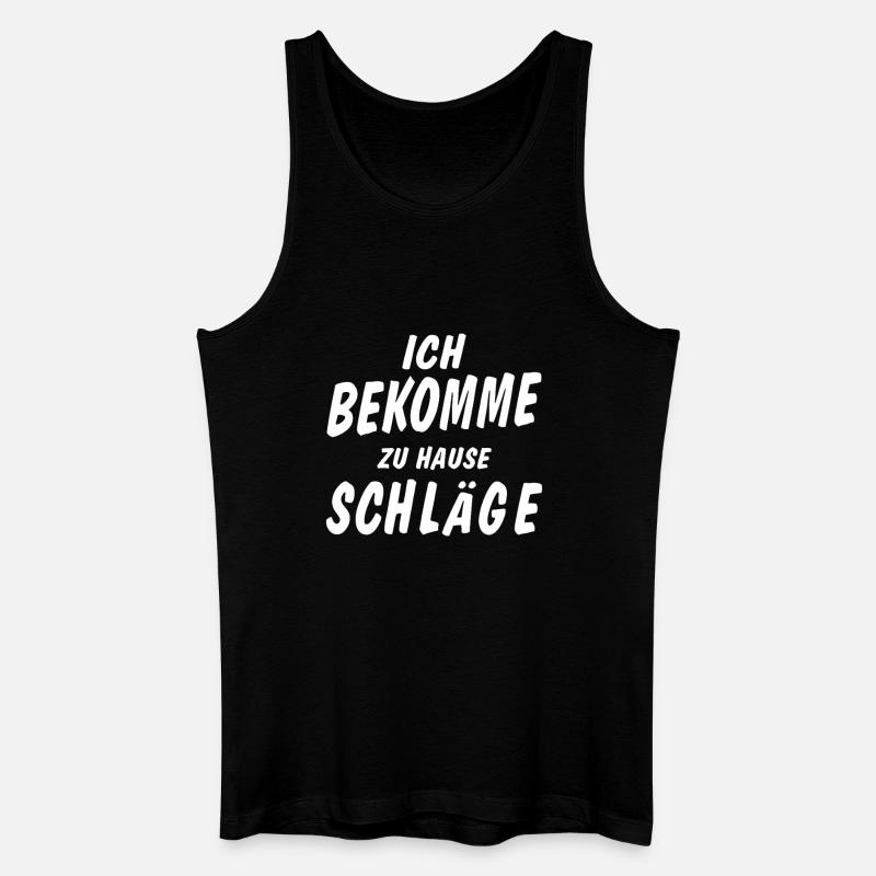 BEKOMME SCHLÄGE - Männer Bio Tank Top - Schwarz