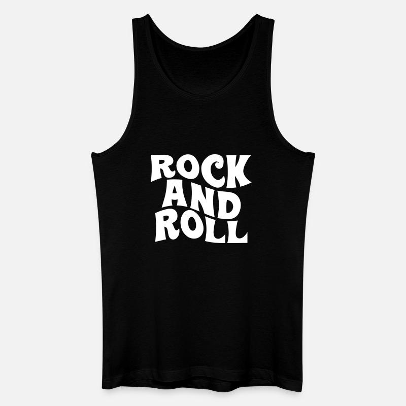 Mutiges Rock'n'Roll-Typografie-Design - Männer Bio Tank Top - Schwarz