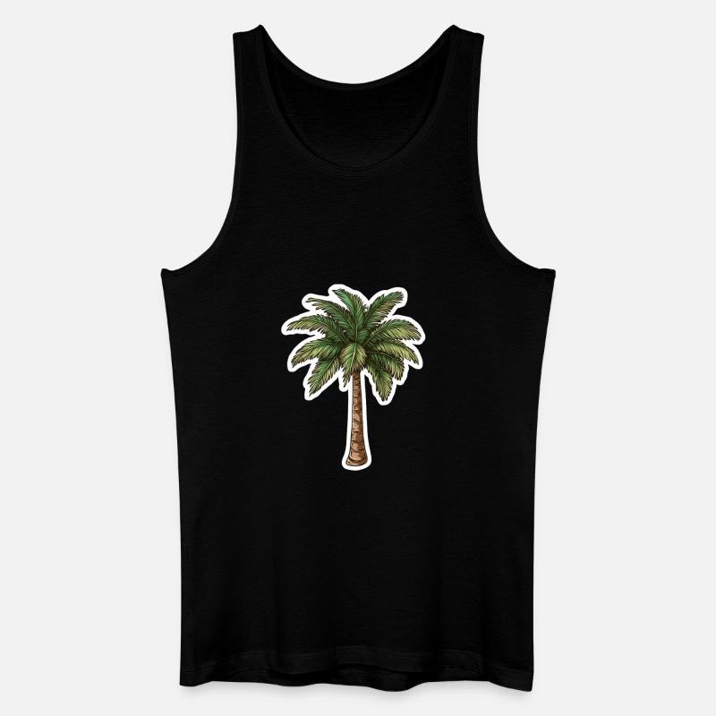 Palme - Männer Bio Tank Top - Schwarz