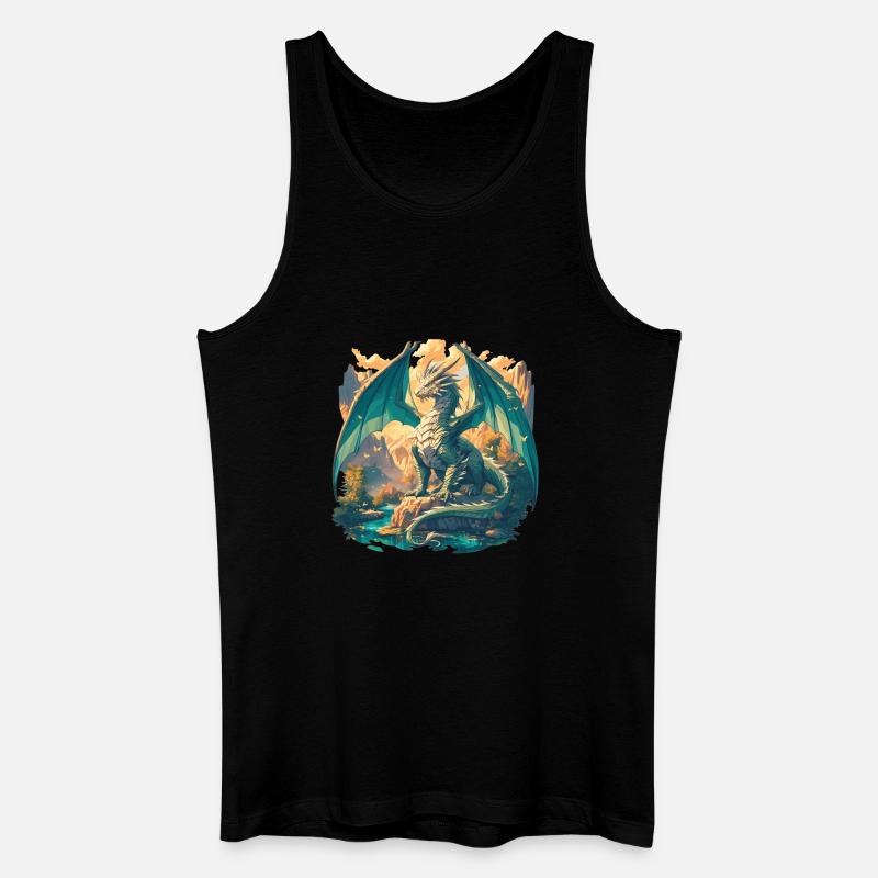 Drachen Drache - Männer Bio Tank Top - Schwarz