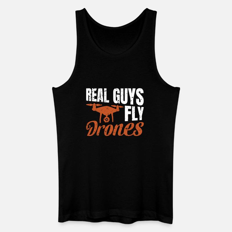 Real Guys fly Drones - Männer Bio Tank Top - Schwarz