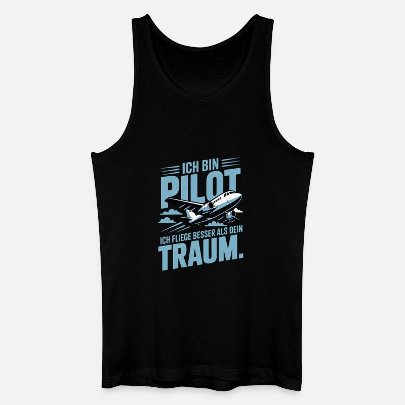 Pilot Geschenkidee - Männer Bio Tank Top - Schwarz