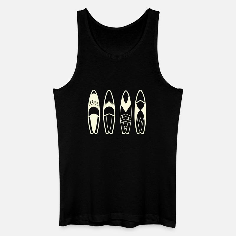 Minimalistische abstrakte Surfbretter - Männer Bio Tank Top - Schwarz