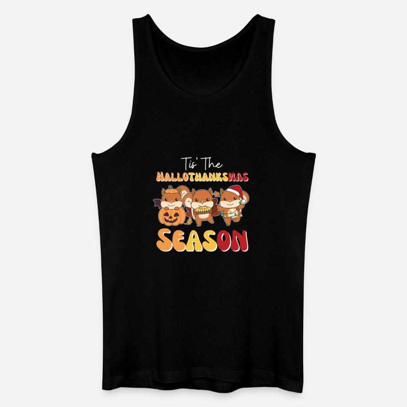 Tis' the Hallothanksmas Season Eichhörnchen - Männer Bio Tank Top - Schwarz