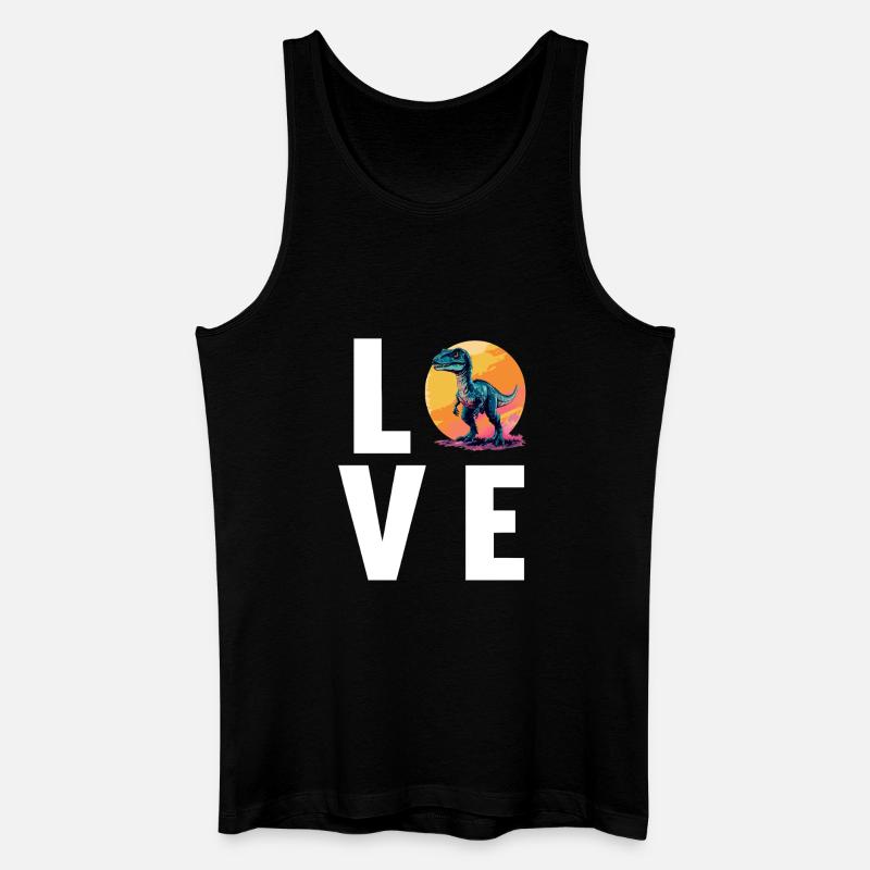 Dino Saurier Dinosaurier - Männer Bio Tank Top - Schwarz
