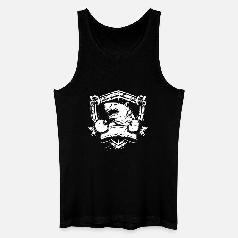 Hai Boxer Wappen - Männer Bio Tank Top - Schwarz