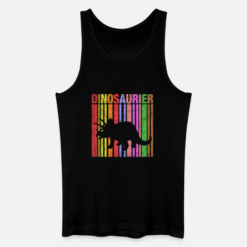 Dinosaurier Silhouette mit Farbdetails - Männer Bio Tank Top - Schwarz