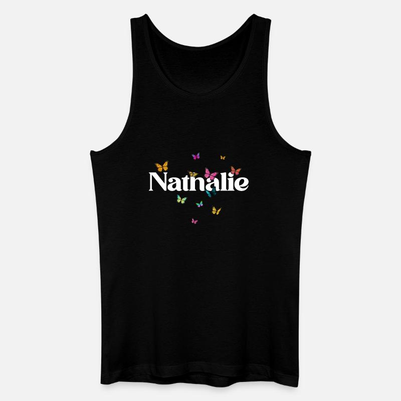 Schöner Mädchenname mit Schmetterlingen NATHALIE - Männer Bio Tank Top - Schwarz
