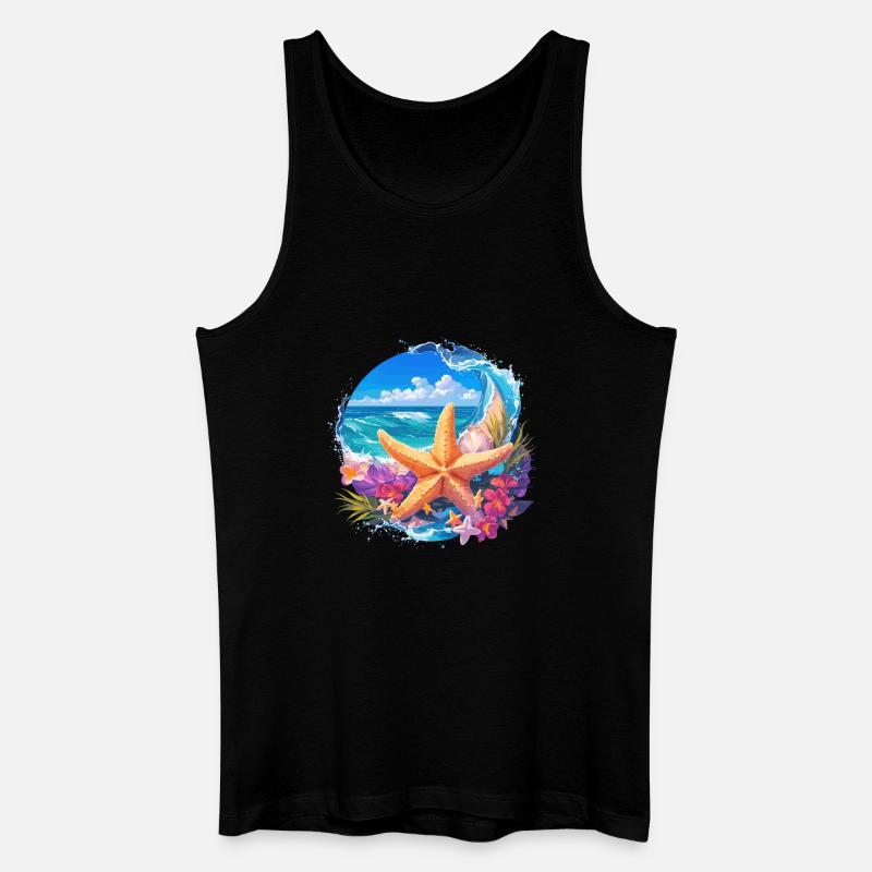 Seesterne Seestern - Männer Bio Tank Top - Schwarz