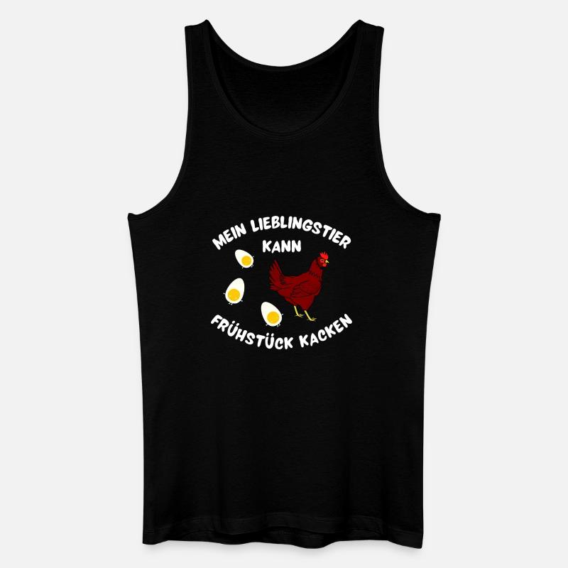 Hühnchen mit Frühstücksfreude Design - Männer Bio Tank Top - Schwarz