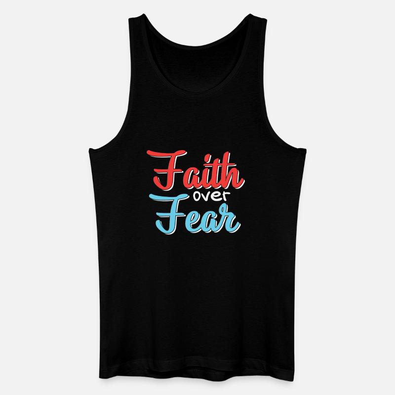 Glaube Über Angst Motiv Design - Männer Bio Tank Top - Schwarz