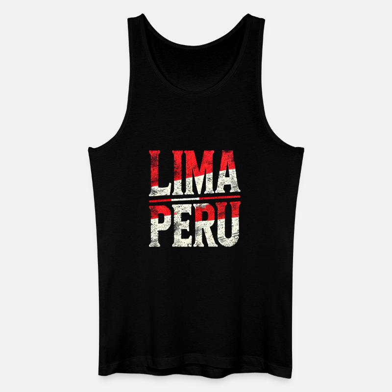 Lima Peru Retro Schriftzug - Männer Bio Tank Top - Schwarz