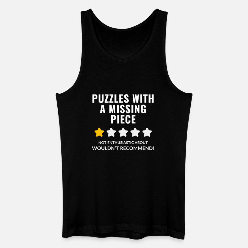 Puzzle Zitat Design - Männer Bio Tank Top - Schwarz