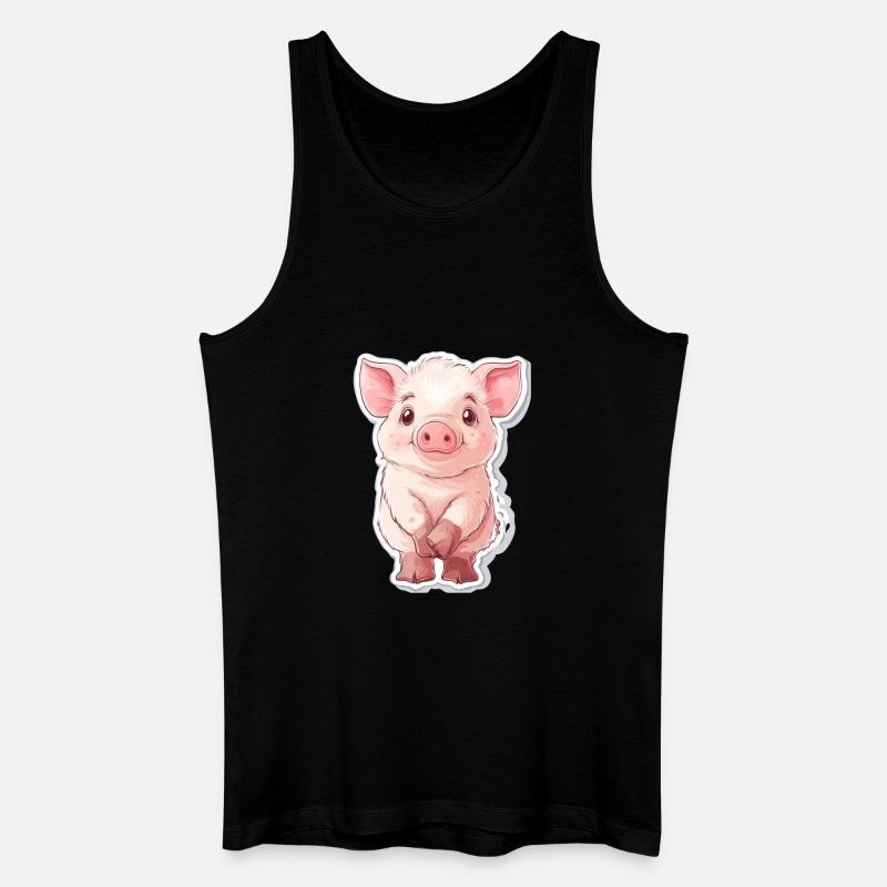 Schwein Ferkel - Männer Bio Tank Top - Schwarz