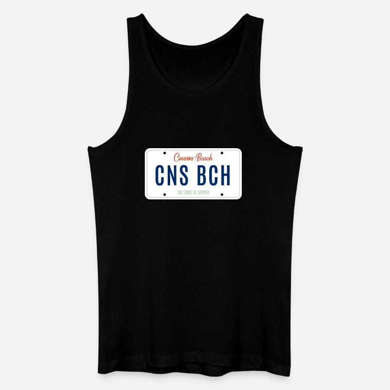 Cousins Beach – License Plate - Männer Bio Tank Top - Schwarz