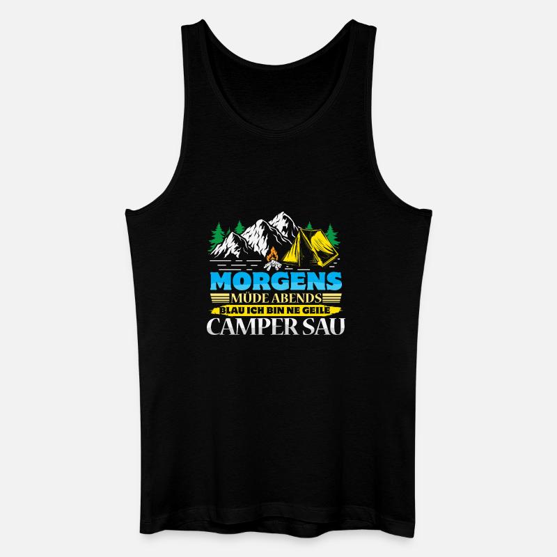 Camper Camping Wohnwagen Spruch - Männer Bio Tank Top - Schwarz