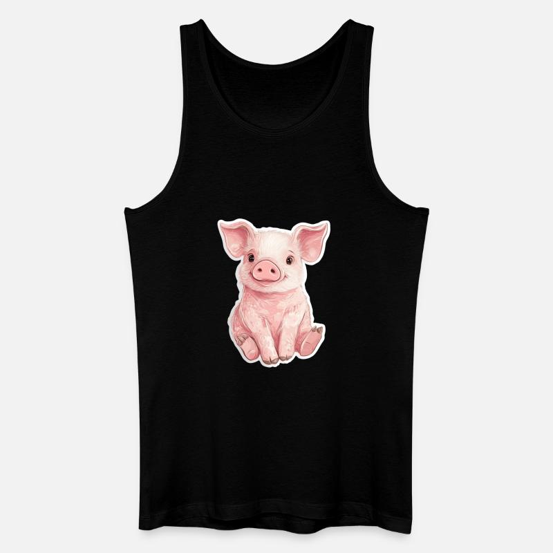 Schwein Ferkel - Männer Bio Tank Top - Schwarz