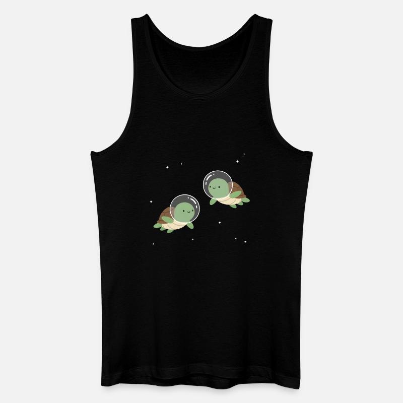Tortues de l’espace mignonnes - Débardeur bio Homme - noir