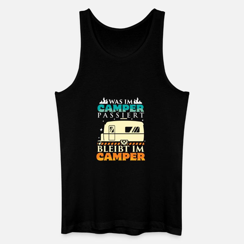 Camper Camping Wohnwagen Spruch - Männer Bio Tank Top - Schwarz