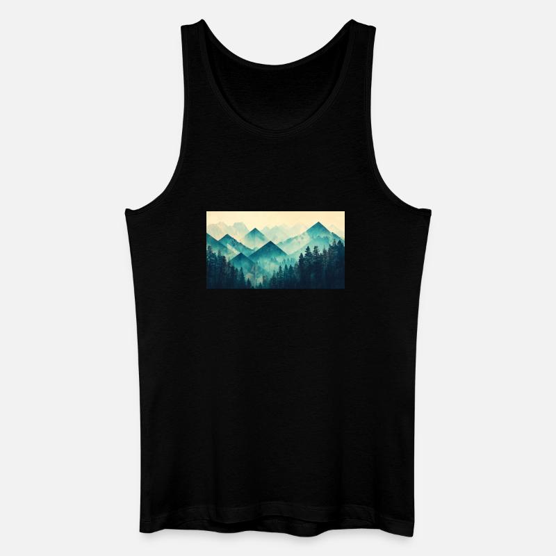 Wald Berge - Männer Bio Tank Top - Schwarz