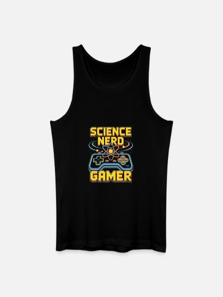 Science Nerd Gamer Atom Controller Wissenschaft - Débardeur bio Homme - noir