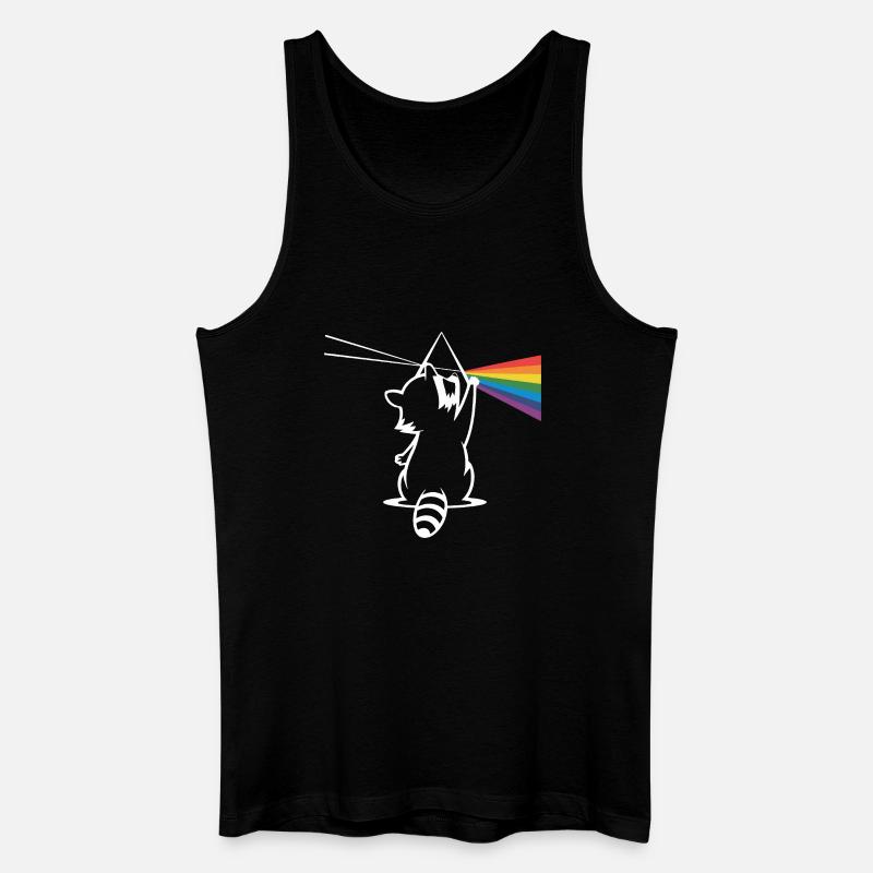 Waschbär Mit Prisma Und Regenbogen Spektrum - Männer Bio Tank Top - Schwarz