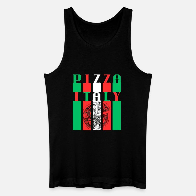 Pizza Italien Stil Illustration - Männer Bio Tank Top - Schwarz