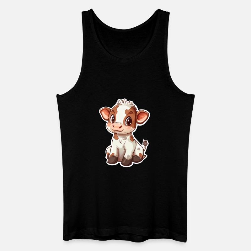 Kuh - Männer Bio Tank Top - Schwarz