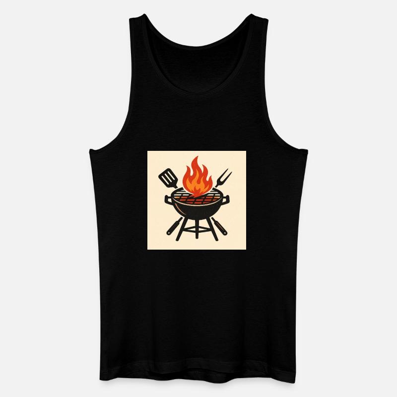 Feuriger Grillabend - Männer Bio Tank Top - Schwarz