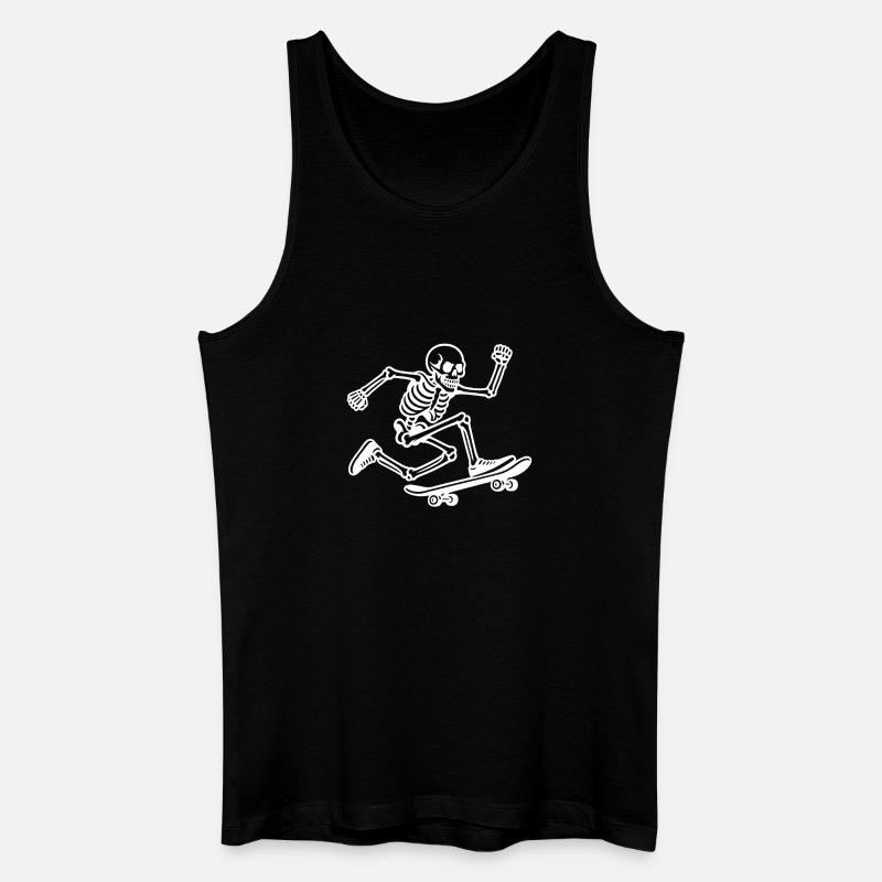 Skull Skelett auf Skateboard - Männer Bio Tank Top - Schwarz