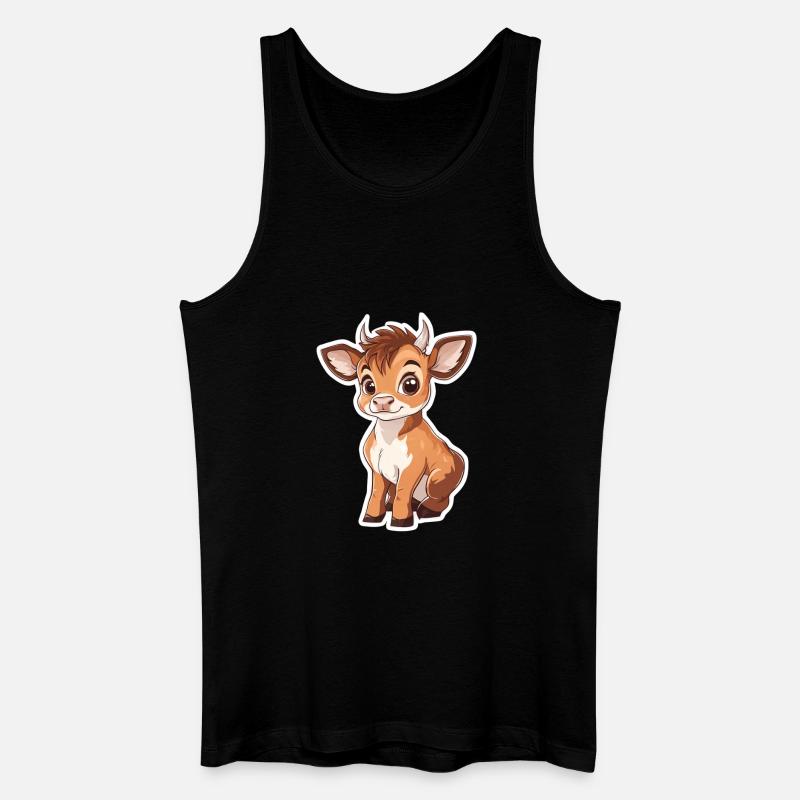 Kuh - Männer Bio Tank Top - Schwarz