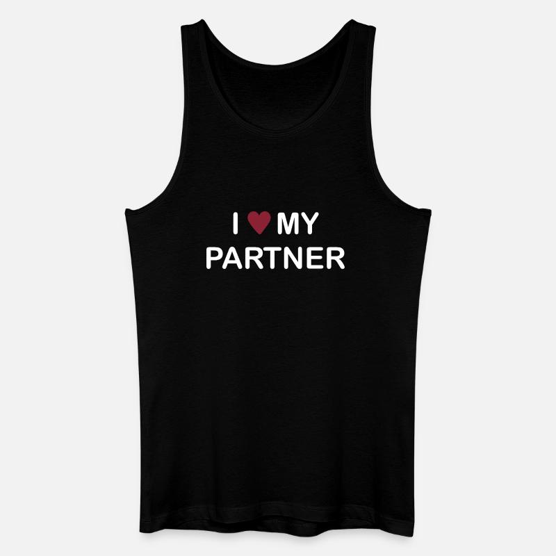 I love My Partner – Pärchen Shirt/Pullover - Männer Bio Tank Top - Schwarz