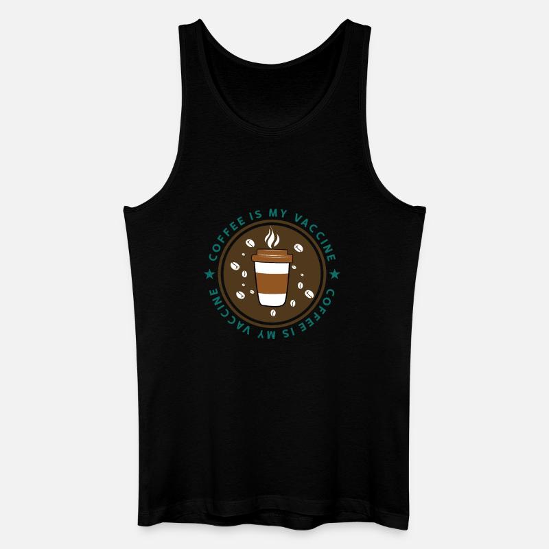 Mit Kaffee geimpft - Männer Bio Tank Top - Schwarz