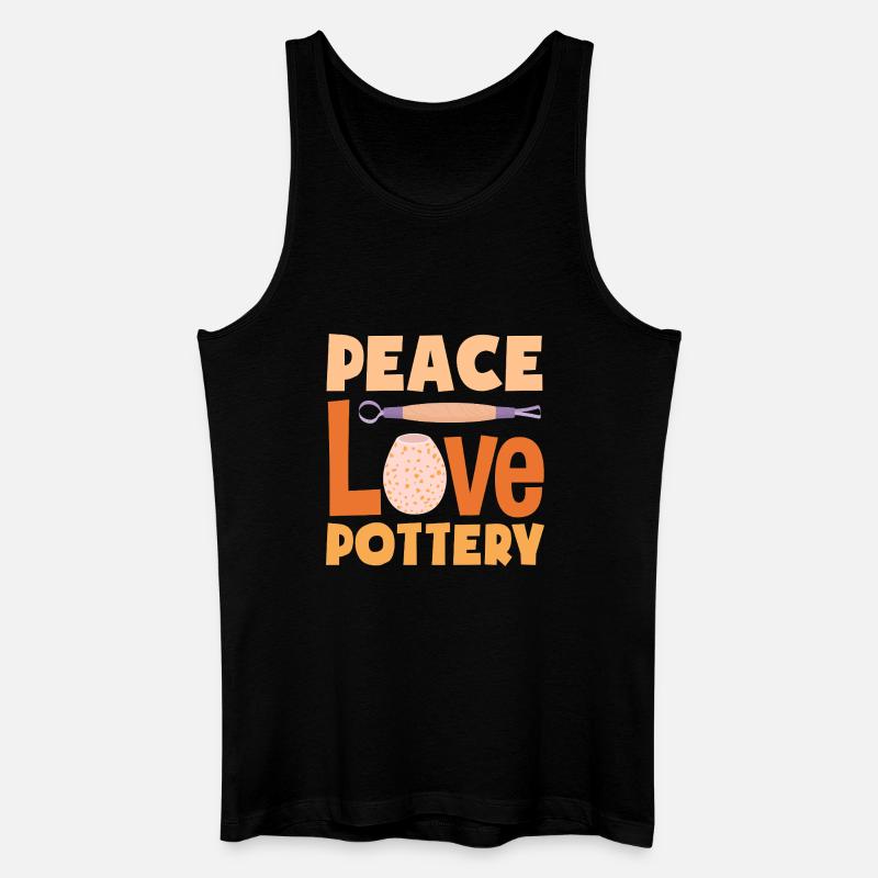 Frieden Liebe Töpferei Kunsthandwerk - Männer Bio Tank Top - Schwarz