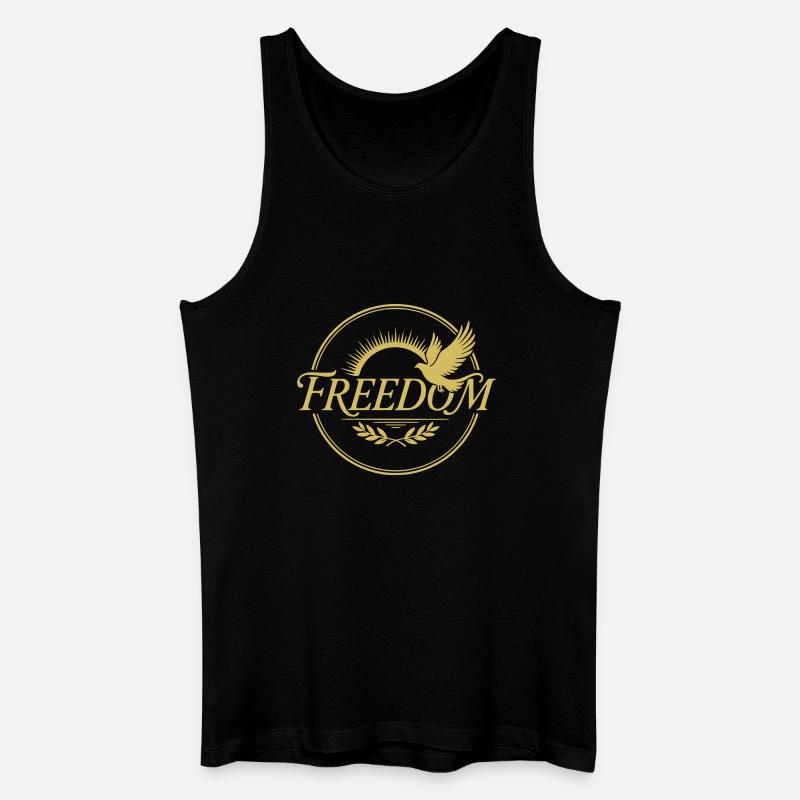 Freiheitsvogel Design mit Sonnenstrahlen - Männer Bio Tank Top - Schwarz