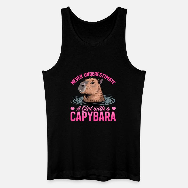 Funny Capybara - Männer Bio Tank Top - Schwarz