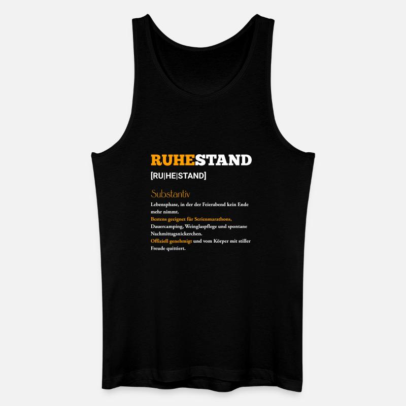 Ruhestand Lebensfreude - Männer Bio Tank Top - Schwarz