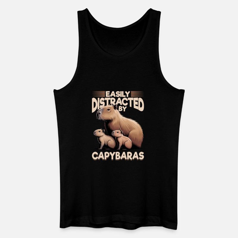 Funny aesthetic Kawaii Capybara - Männer Bio Tank Top - Schwarz