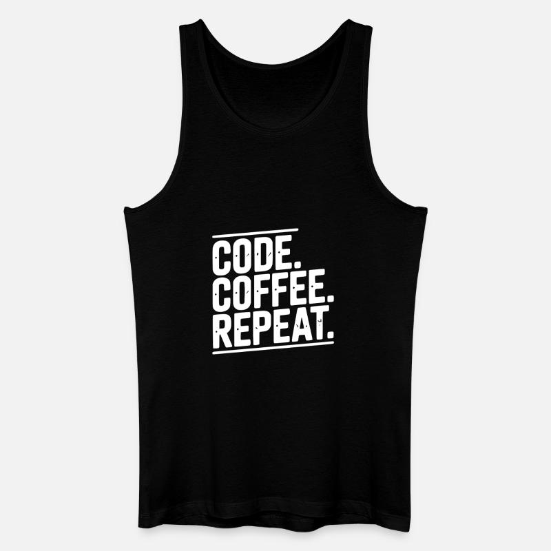 Code Coffee Repeat - Men’s Organic Tank Top - black